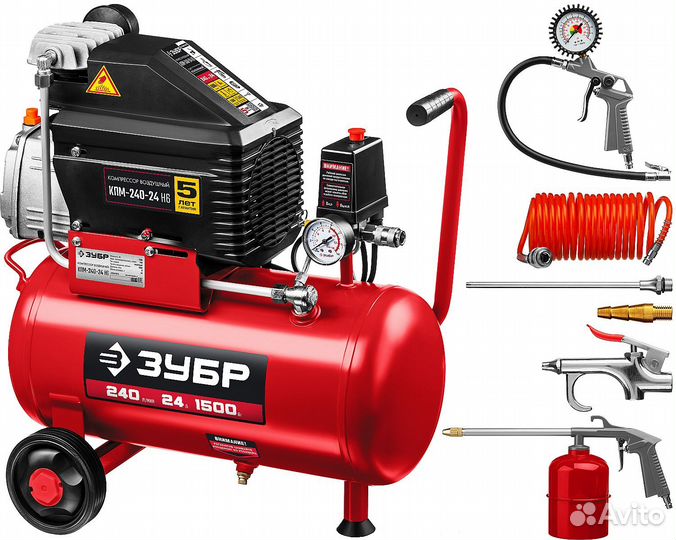 Масляный компрессор 24л 1500Вт (кпм-240-24 Н6)