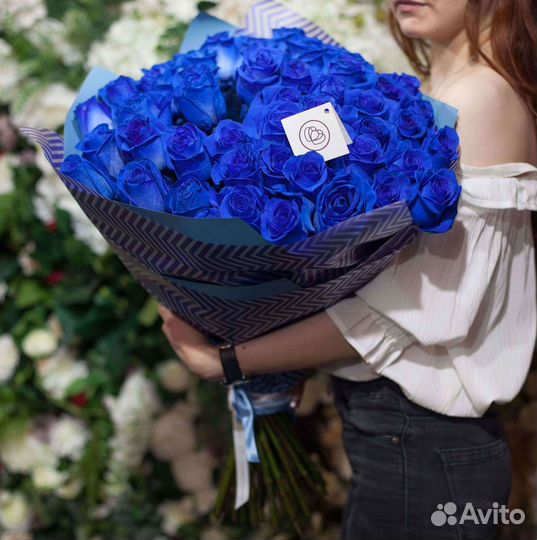 Синие розы. Букеты Цветы доставка