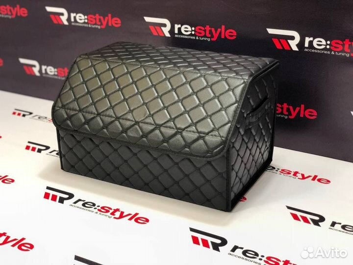 Органайзер средний Черный с черной строчкой