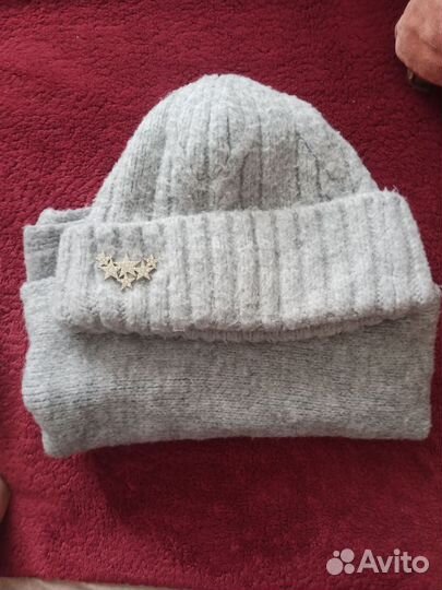 Шапка со снудом зимняя с флисом