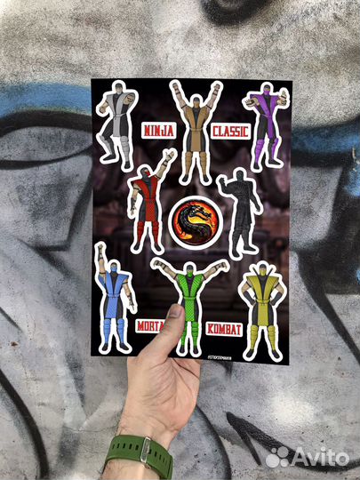 Наклейки/Стикеры Mortal Kombat 9+MK2