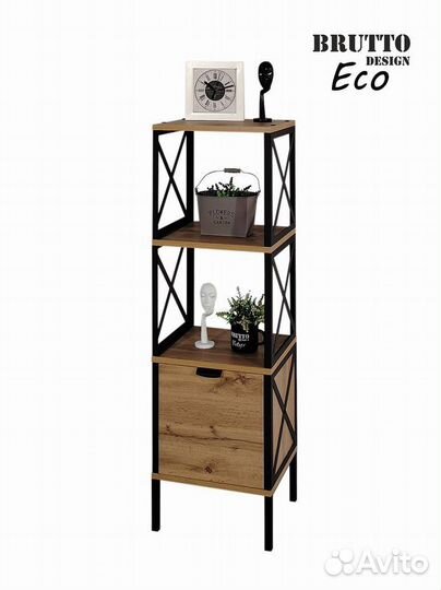 Стеллаж Куб с тумбочкой 4 Лофт