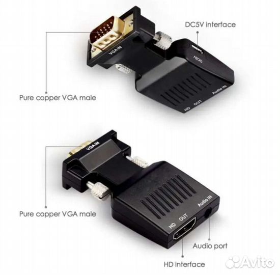 Переходник VGA на hdmi. конвертер vga2hdmi