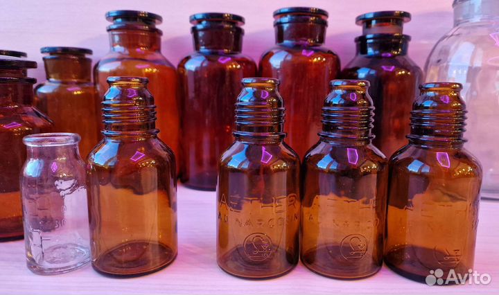 Штанглас банки аптечные химические винтаж ретро