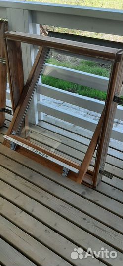 Два мансардных окна velux бу 98х78 деревянные