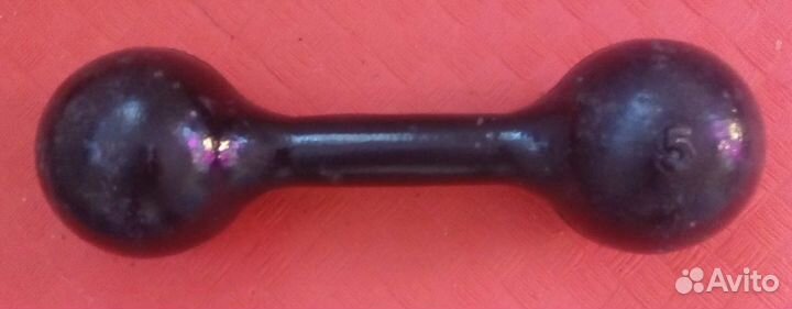 Гантель литая чугунная 5кг