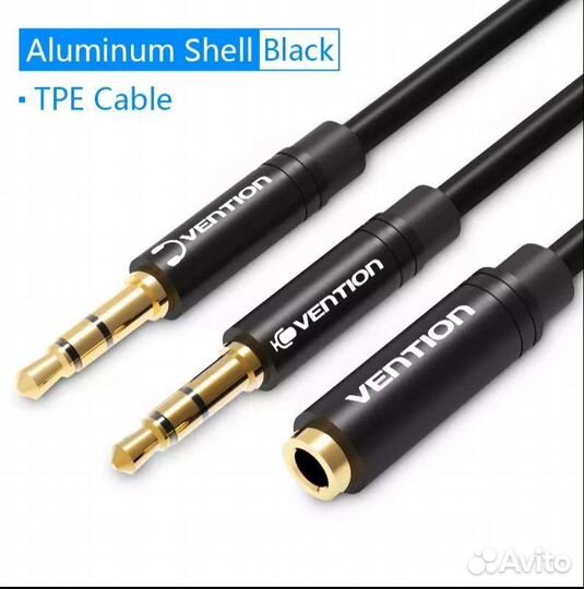 Сплиттер Vention для наушников 3,5,Y-разветвитель