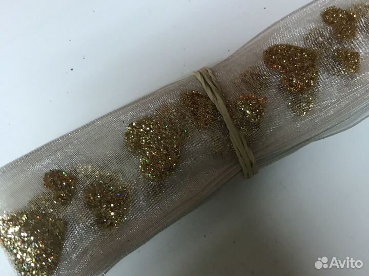 Лента органза сердца 4 см