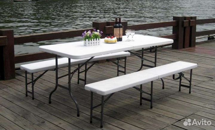 Комплект -Стол+ 2 скамейки раскладной