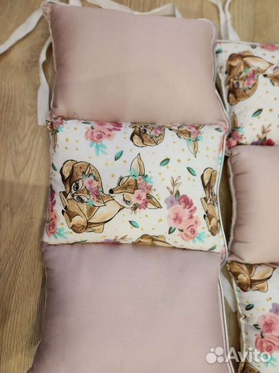 Бортики в детскую кроватку + одеяло