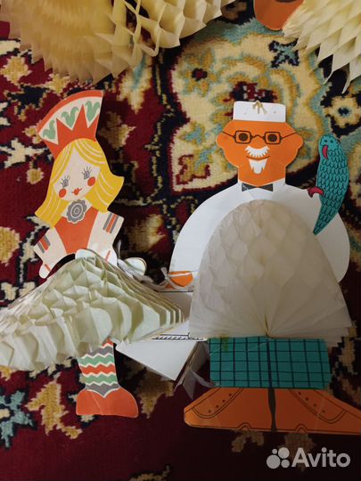 Бумажные елочные игрушки раскладушки СССР