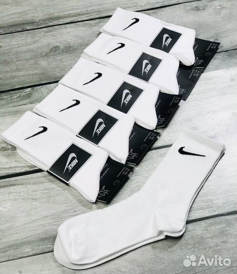 Носки nike высокие белые