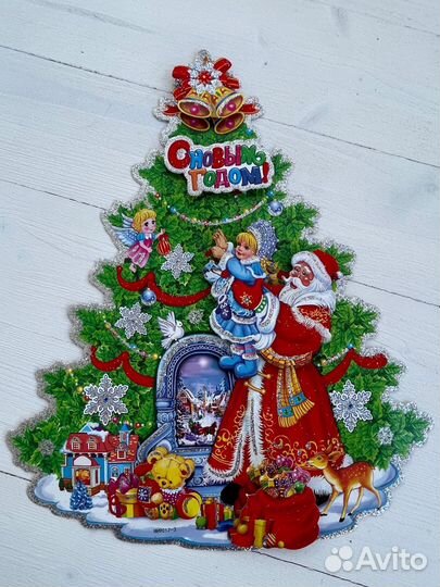 Новогодний декор наклейки