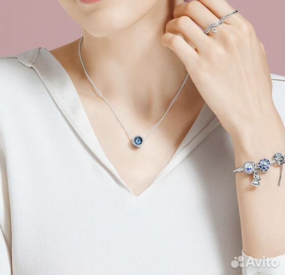 Ожерелье Pandora Ocean Heart Blue Sparkling