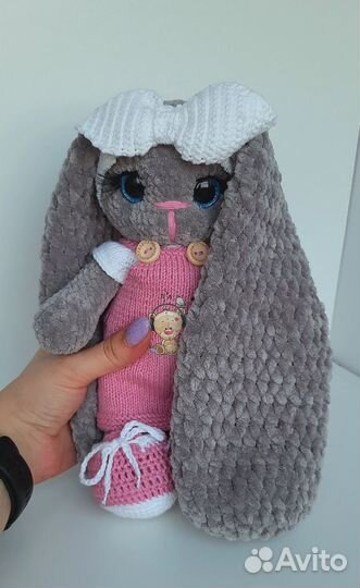 Вязаный заяц мягкая игрушка,читать описание