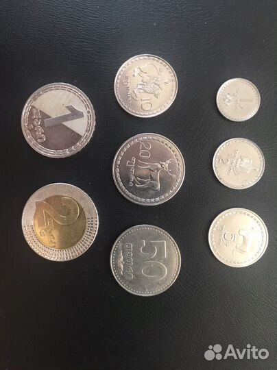 Набор грузинских лари - от 1 тетри до 2 лари