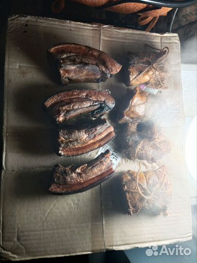 Сало домашнего копчения (грудинка)