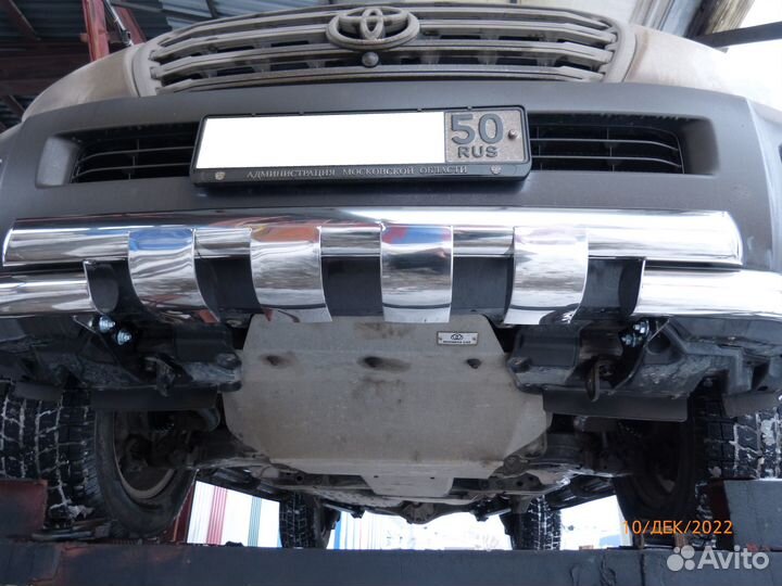 Защита бампера клыками нержавейка Тойота Лан Круз