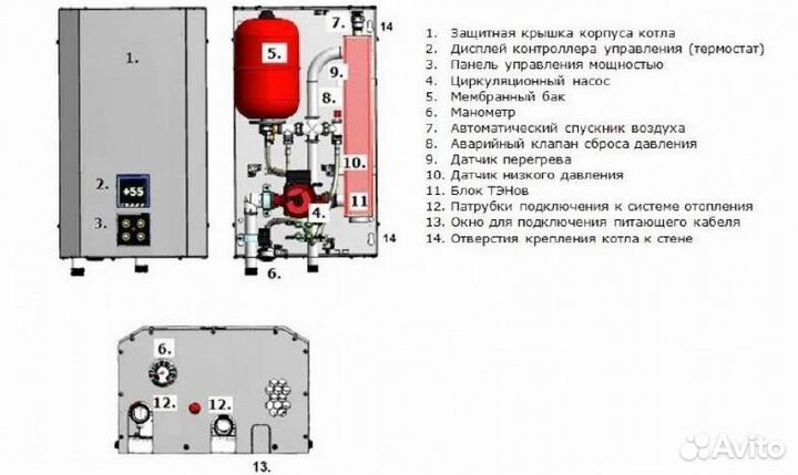 Электрический котел 6-9-12 кВт с Wi-Fi и Янд.Алиса