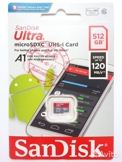 Карта памяти оригинал SanDisk Ultra microSD 512GB