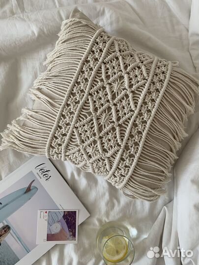 Наволочка декоративная (макраме бохо)