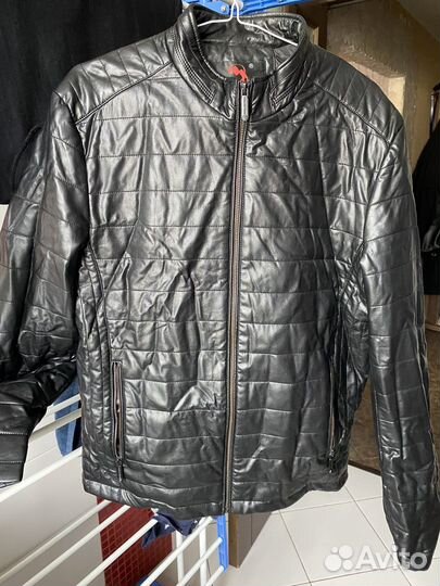 Кожанная демисезонная мужская куртка