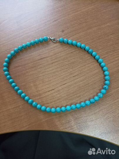 Бусы нефрит, бирюза, дерево