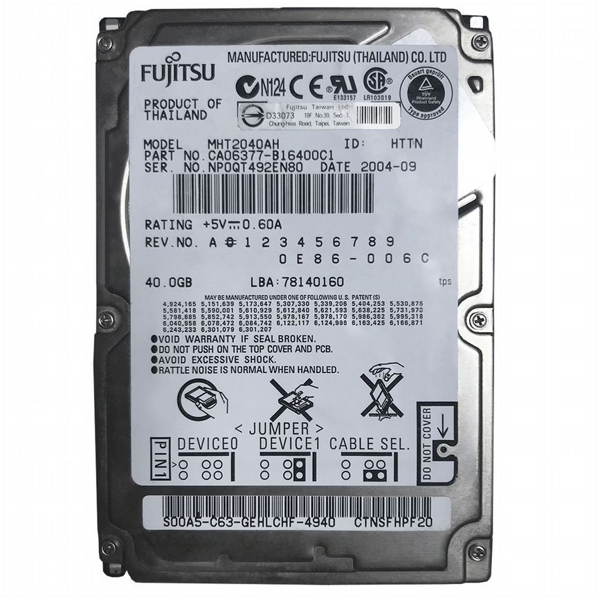 [MHT2040AH] Жесткий Диск Fujitsu 40gb Ide 2,5" Mht2040ah