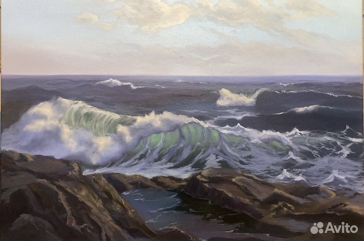 Картина маслом на холсте морской пейзаж