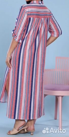 Платье туника халат женский хлопок