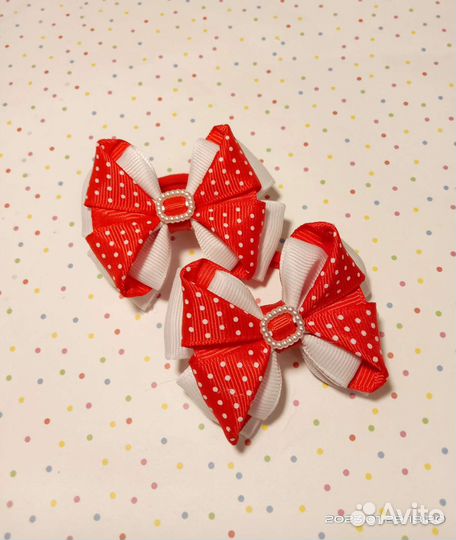 Бантики ручной работы, резинки для волос