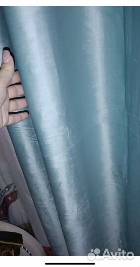 Шторы новые бархат 150/270 2 шт бирюзовый цвет