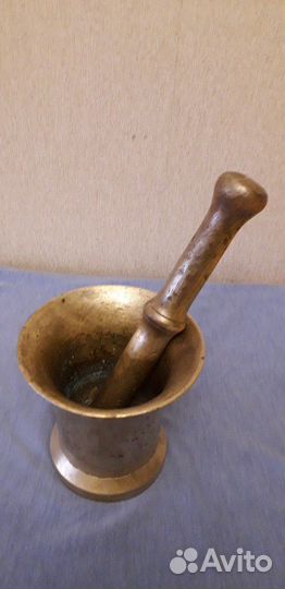 Ступка бронзовая старинная, вес 3,6 кг