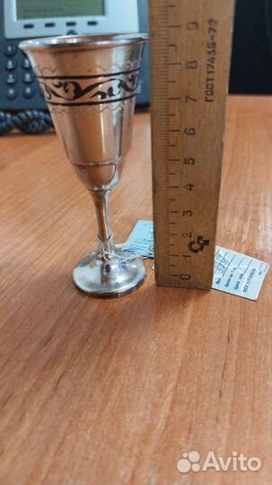 Рюмка серебро 875 пробы Кубачи новая