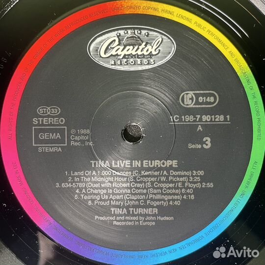 Tina Turner – Tina Live In Europe 2LP (1988г.)