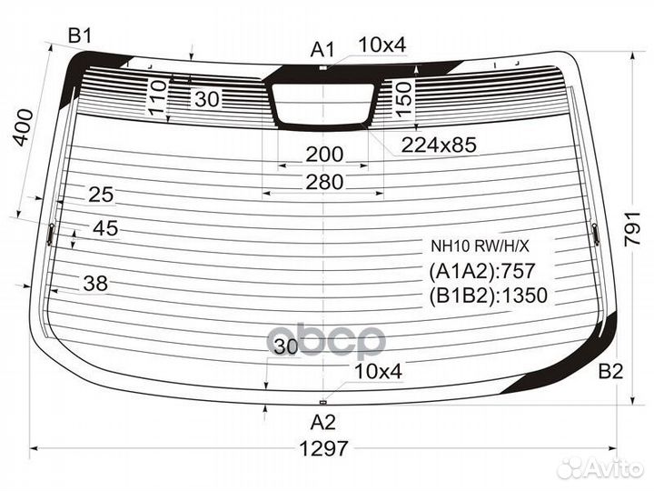 Стекло заднее с обогревом toyota prius NHW11 4D