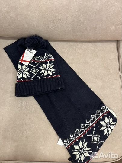 Новогодняя Шапка и шарф мужской