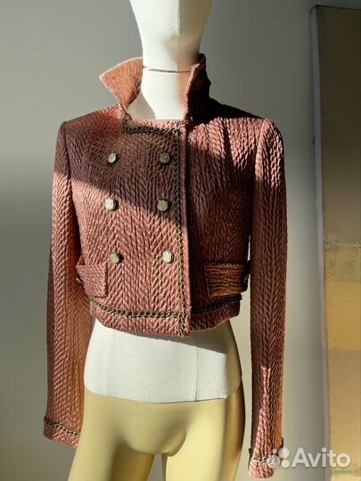 Dolce Gabbana runway шелк с цепями жакет новый