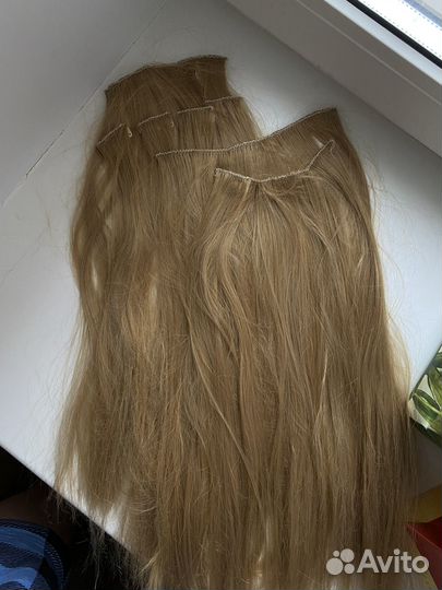 Волосы на заколках натуральные