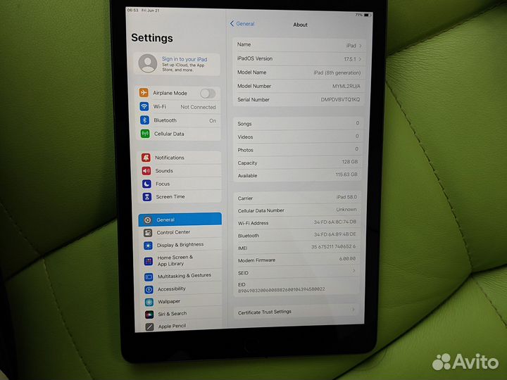 iPad 8 128gb Wifi + Cellular