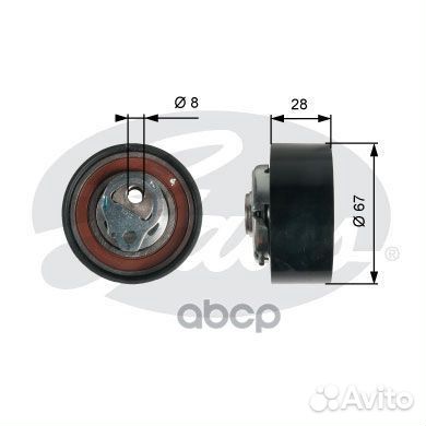 Ролик натяжной ремня грм T43136 Gates