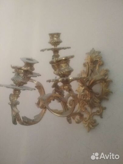 Старинный бронзовый подсвечник