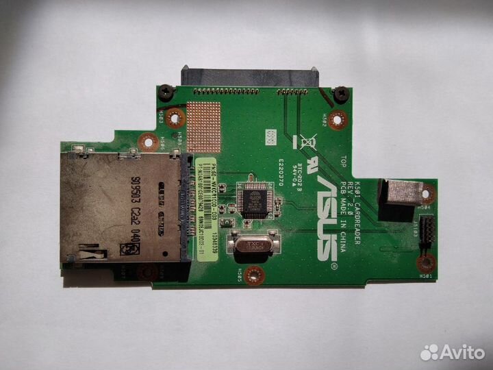 Плата разъем HDD и картридер Asus K50I, K50AB
