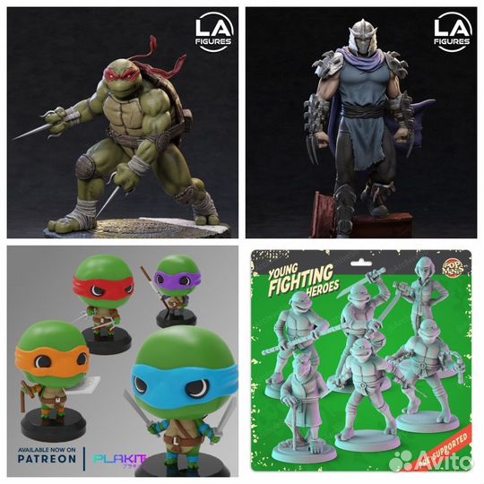 Много фигурок Черепашек Ниндзя tmnt