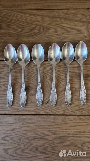 Набор столовых и чайных ложек мельхиор