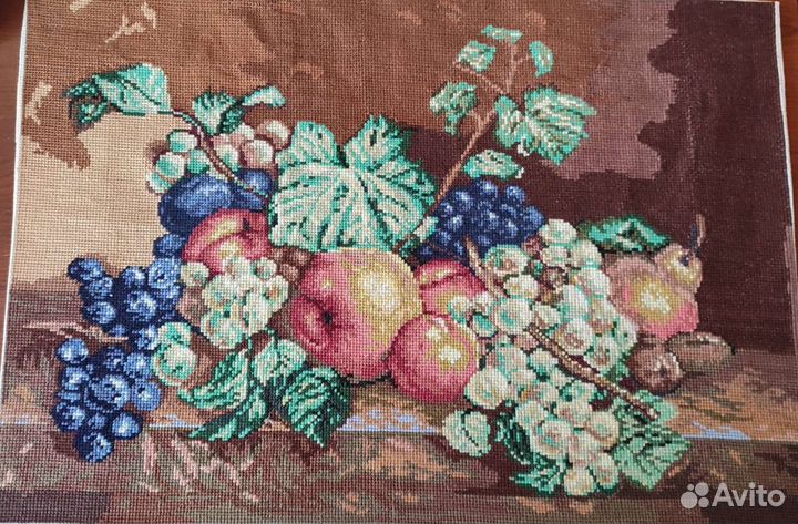 Картина вышитая крестиком натюрморт