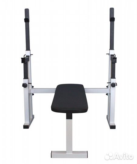 Скамья для жима со стойками для штанги и страховка