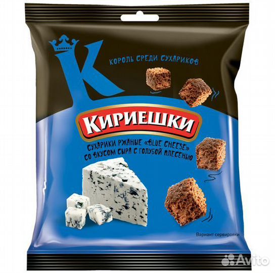 Кириешки со вкусом сыра с голубой плесенью 40г