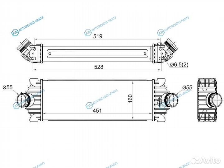 ST-1881209 Радиатор интеркулера ford transit 06-14