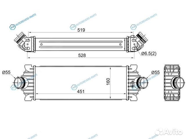 ST-1881209 Радиатор интеркулера ford transit 06-14